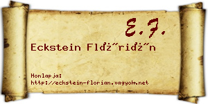 Eckstein Flórián névjegykártya
